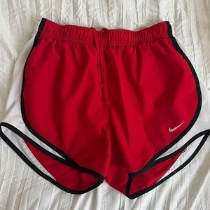 red nike shorts size small